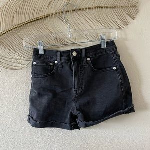 Madewell High Rise Black Denim Shorts
